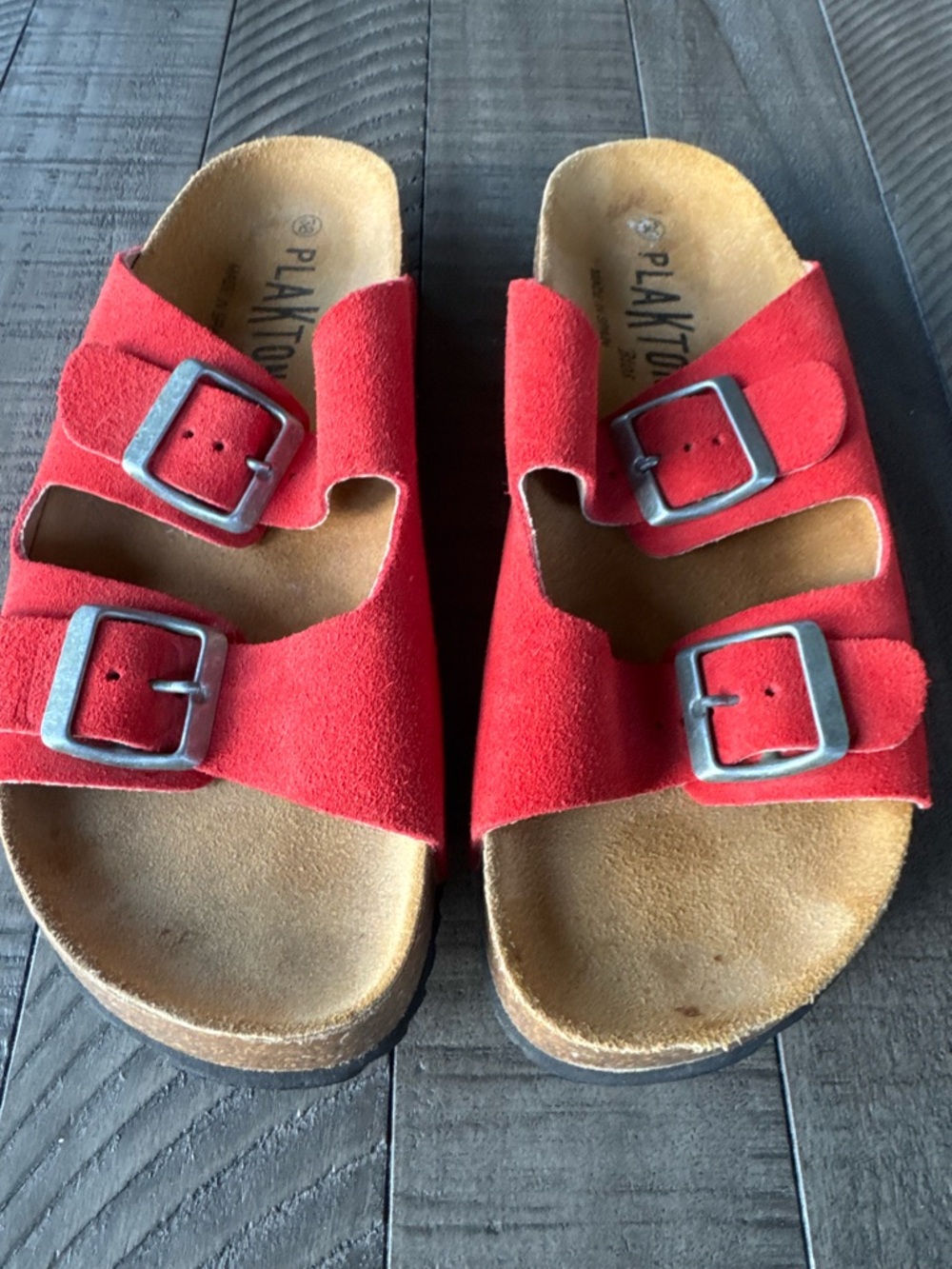 Plakton - Made in Spain Adjustable Cork Slide Suede Sandals Women's Size 38 (7) - Picture 8 of 16